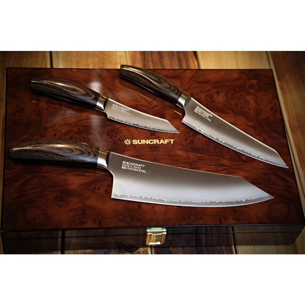 foto D�rkov� sada - Suncraft ELEGANCIA SG2 - Kiritsuke / Chef 200 mm + Petty 150 mm + Paring 100 mm